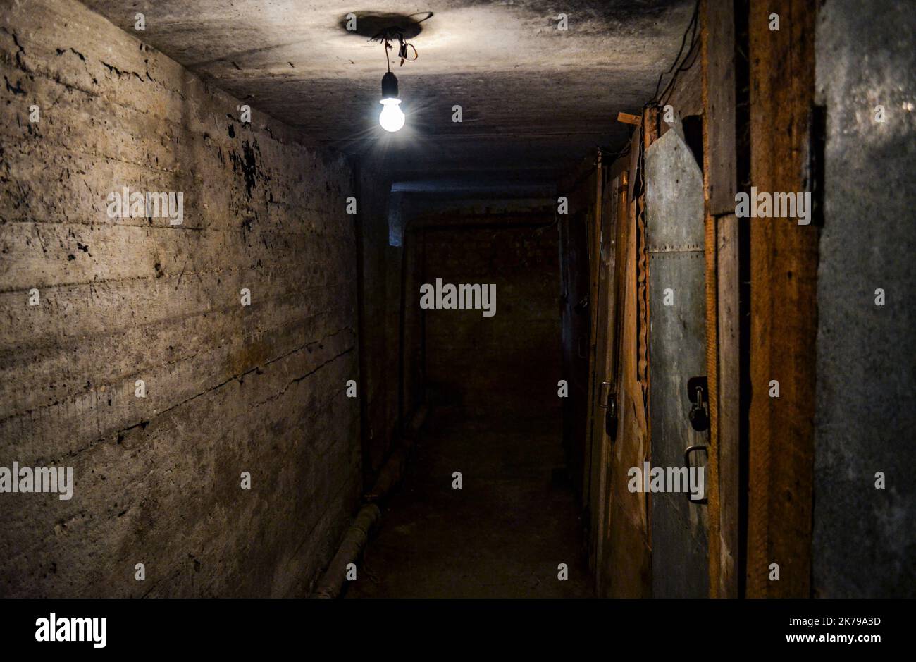 KREA - a flooded creepy empty basement hallway, craigslist photo