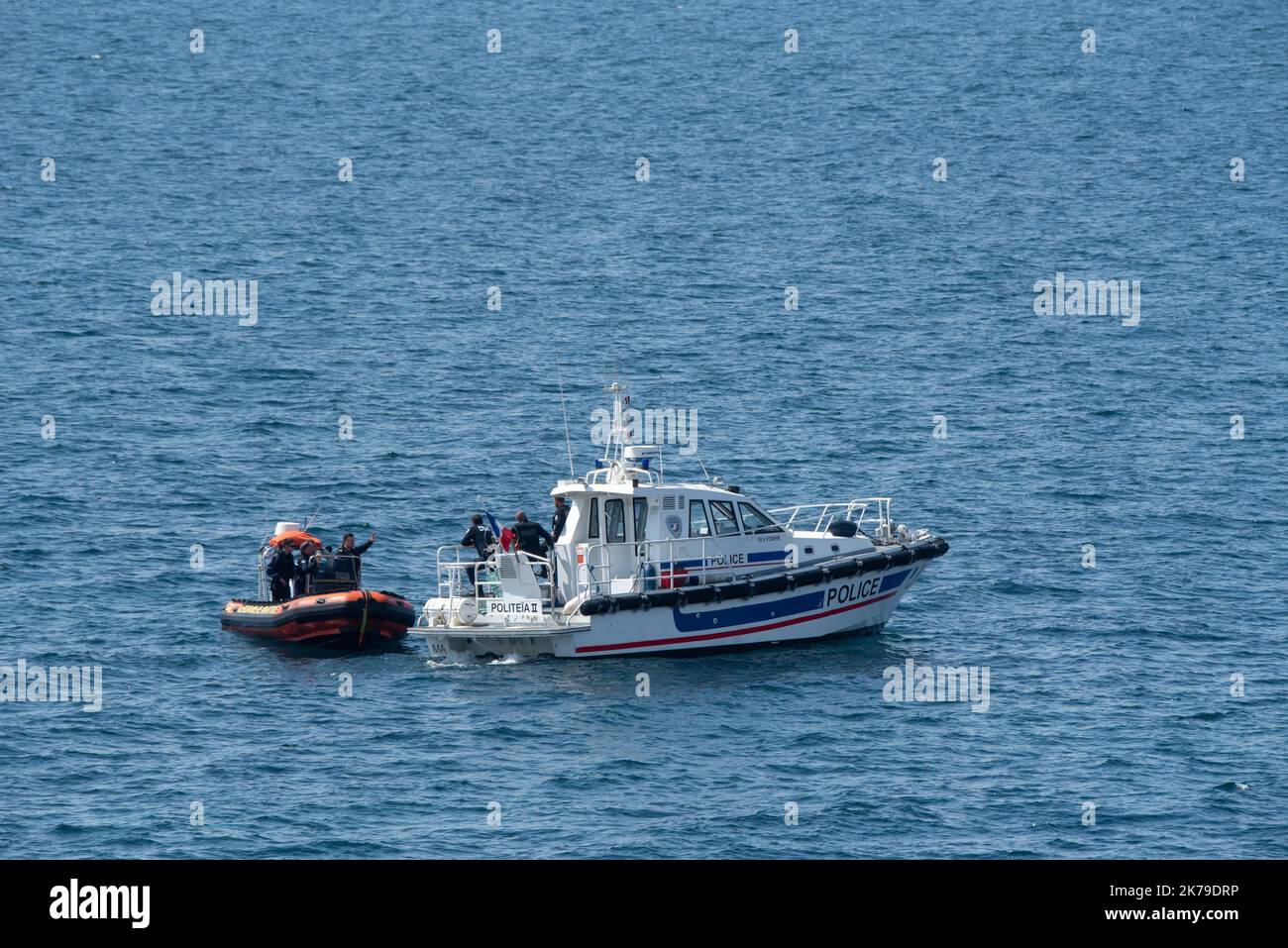 Marseille Saturday, April 18, major police control operation on the Marseille coast at the start of the weekend Stock Photo