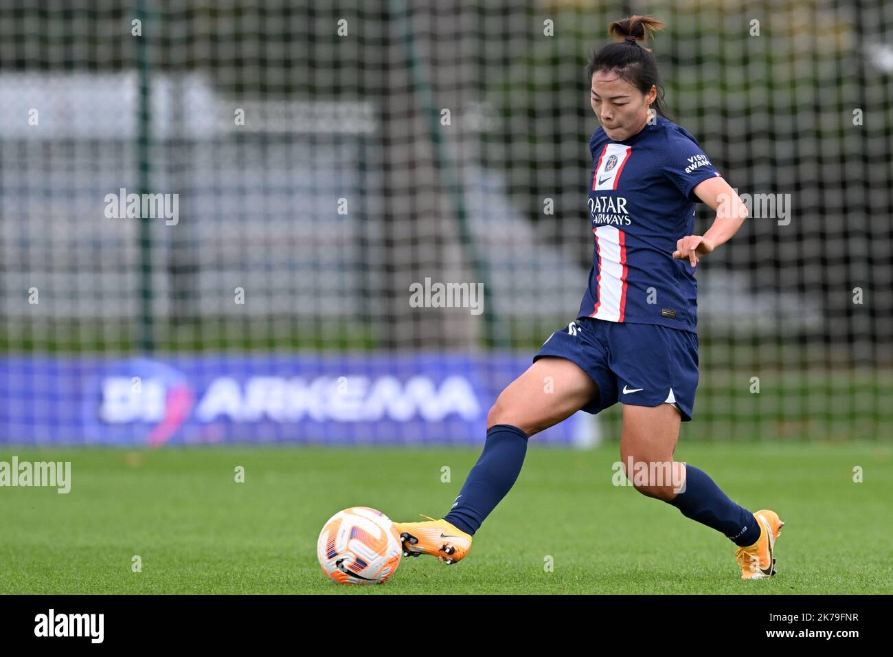 PARIS Megwen Li of Paris Saint Germain women during the French