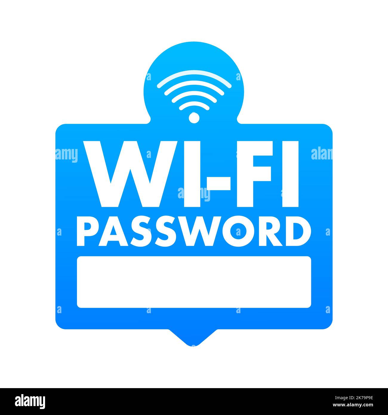 Free WiFi Password Symbol Sign. Vector stock illustration. Stock Vector