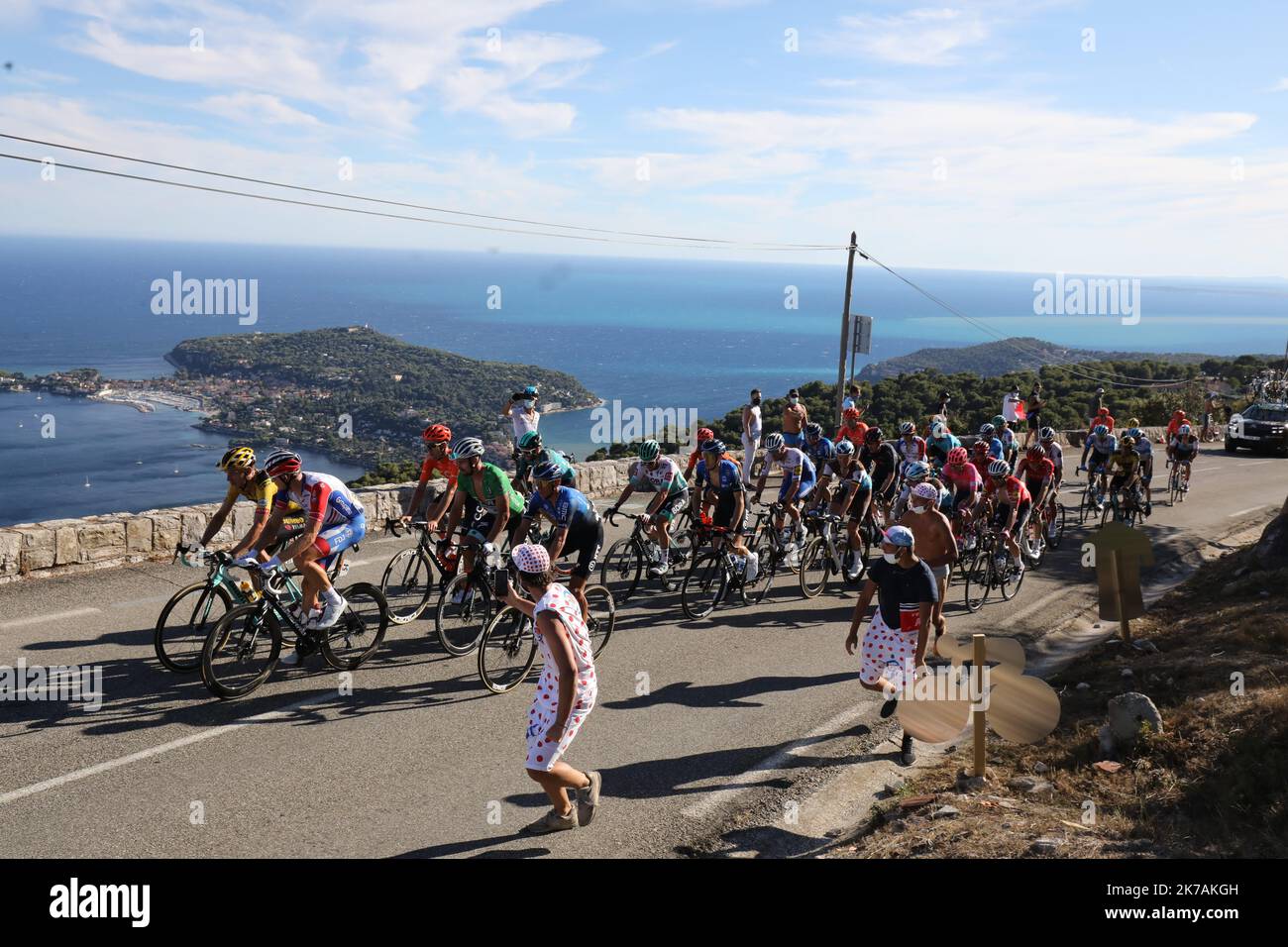 ©PHOTOPQR/NICE MATIN/Eric Ottino ; Eze ; 30/08/2020 ; Passage des coureurs du Tour au col d'Eze - Tour de France 2020, Stage 2 / Nice Haut-Pays - Nice August 30 2020  Stock Photo