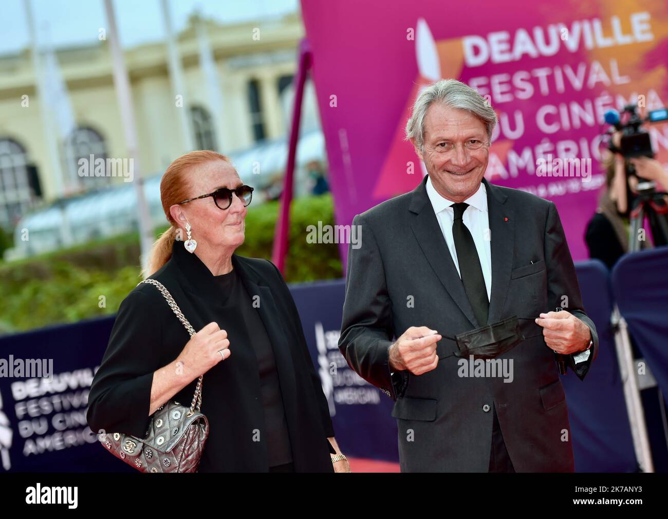 ©FRANCK CASTEL/MAXPPP - 46th Deauville American Film Festival Opening Ceremony DEAUVILLE, FRANCE - SEPTEMBER 04 Philippe Augier, Beatrice Augier attends the opening ceremony at 46th Deauville American Film Festival on September 04, 2020 in Deauville, France. Stock Photo