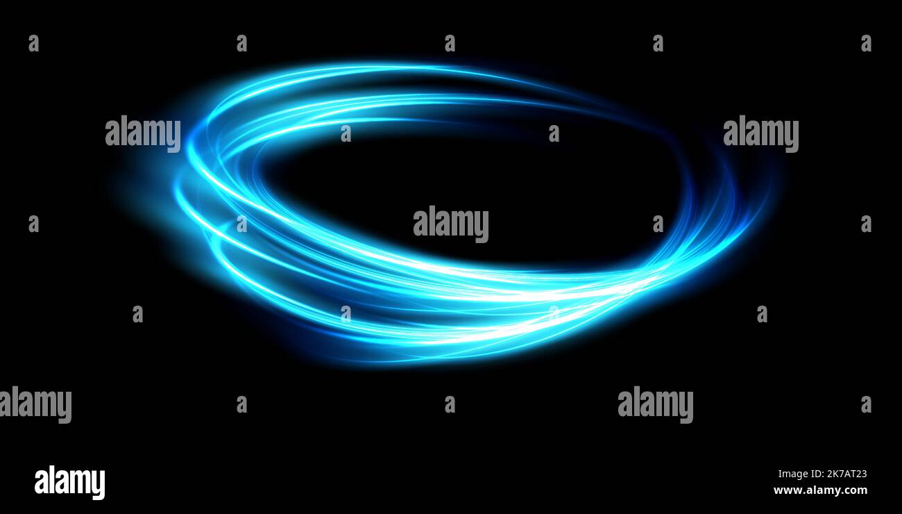 Abstract light lines of movement and speed in blue. Light everyday