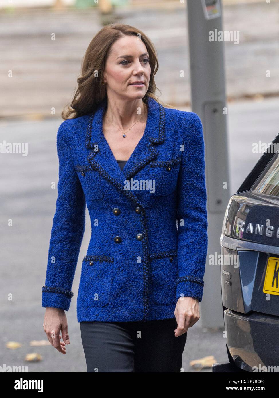 London, England. UK. 13 October, 2022.  Catherine, Princess of Wales , wearing a blue Chanel blazer, visits the Copper Box Arena in the Queen Elizabet Stock Photo