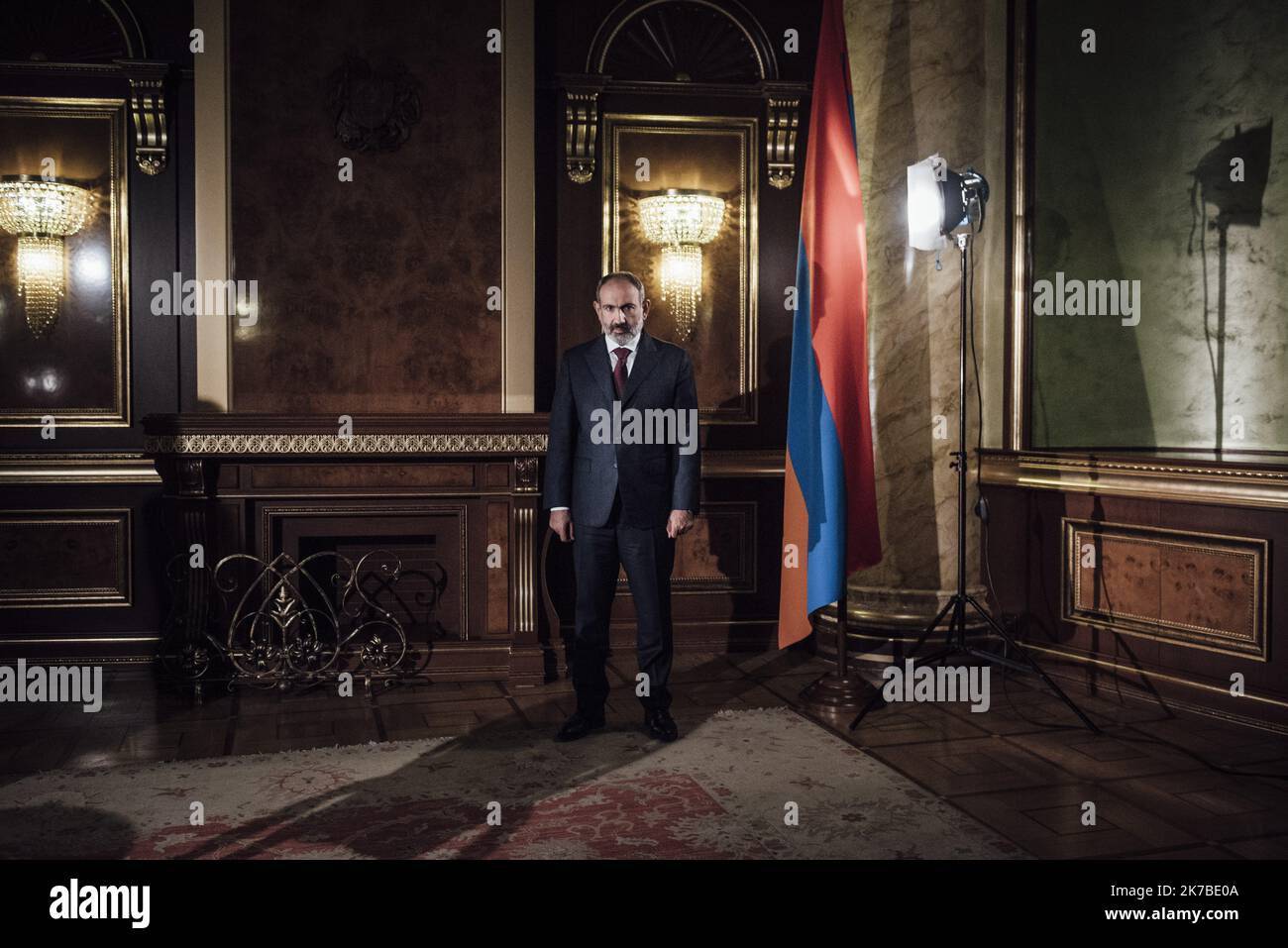 ©Adrien Vautier / Le Pictorium/MAXPPP - Adrien Vautier / Le Pictorium - 15/10/2020 - armenie - Nikol Pashinyan, 1er ministre et chef de l'Etat armenien. / 15/10/2020 - Armenia - Nikol Pashinyan, Prime Minister and Head of State of Armenia. Stock Photo