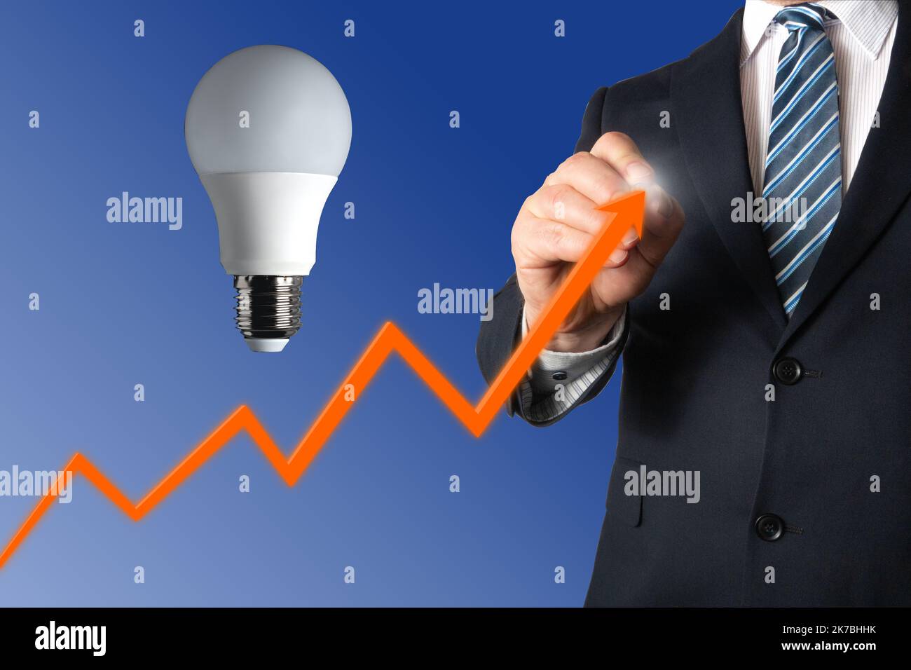 Electricity and power supply prices going up. Energy crisis. Stock Photo