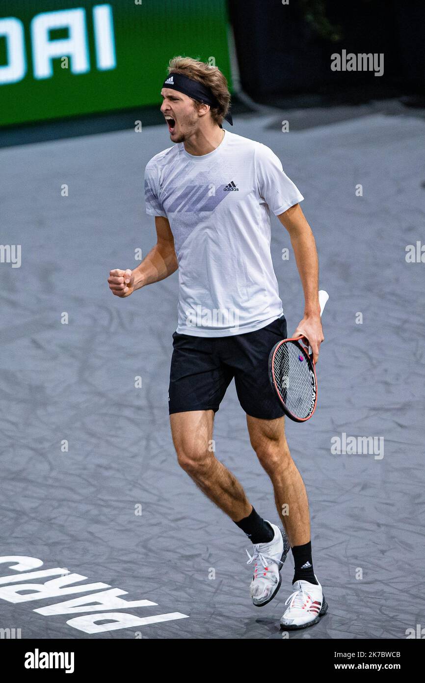 Aurelien Morissard / IP3; Paris, France le 8 novembre 2020 - L Allemand  Alexander ZVEREV contre le Russe Daniil MEDVEDEV lors de la finale de tennis  en simple masculin du tournoi de