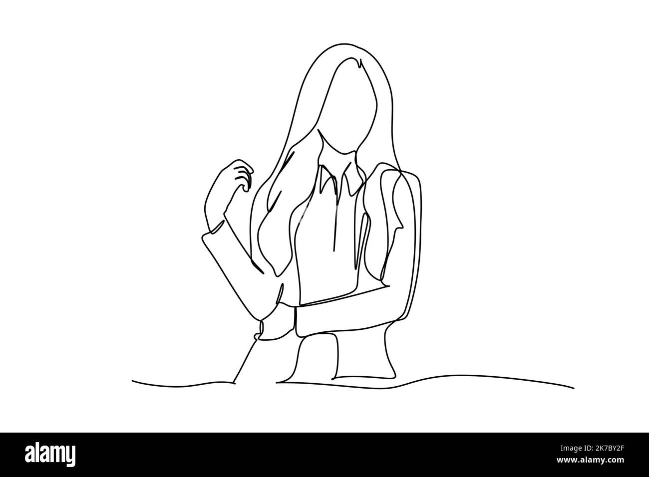 Woman female standing character outline hi-res stock photography and images  - Alamy