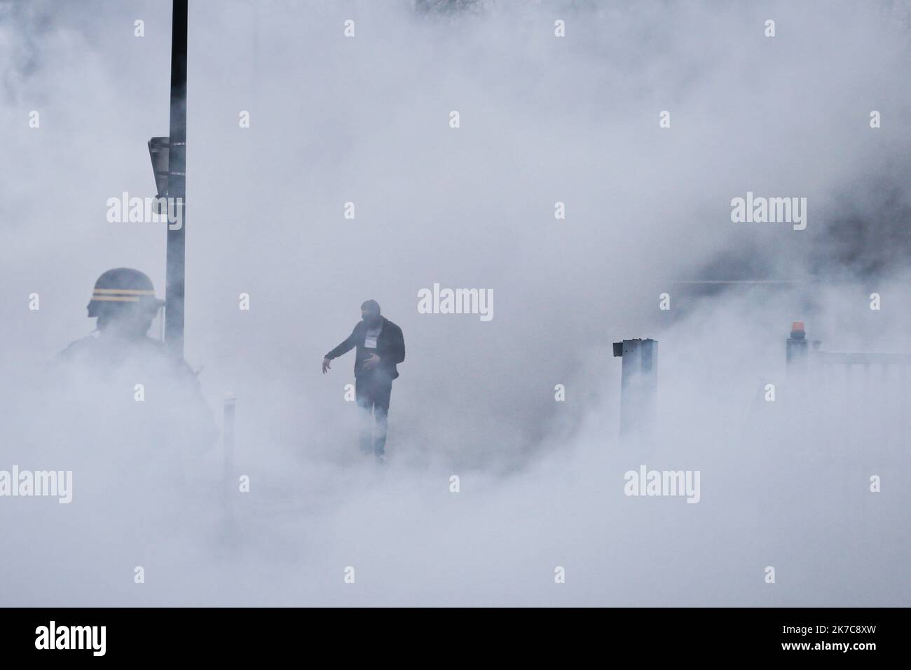 ©PHOTOPQR/PRESSE OCEAN/Romain Boulanger ; ; ; NANTES LE DIMANCHE 13 DECEMBRE 2020, MANIFESTATION D'AU MOINS 350 SUPPORTERS CONTRE LA DIRECTION DU FC NANTES ET WALDEMAR KITA AU RANZAY PRÈS DU STADE DE LA BEAUJOIRE - Nantes, France, dec 13th 2020 supporters protest against Waldemar Kita, president of french first league soccer club Nantes Stock Photo