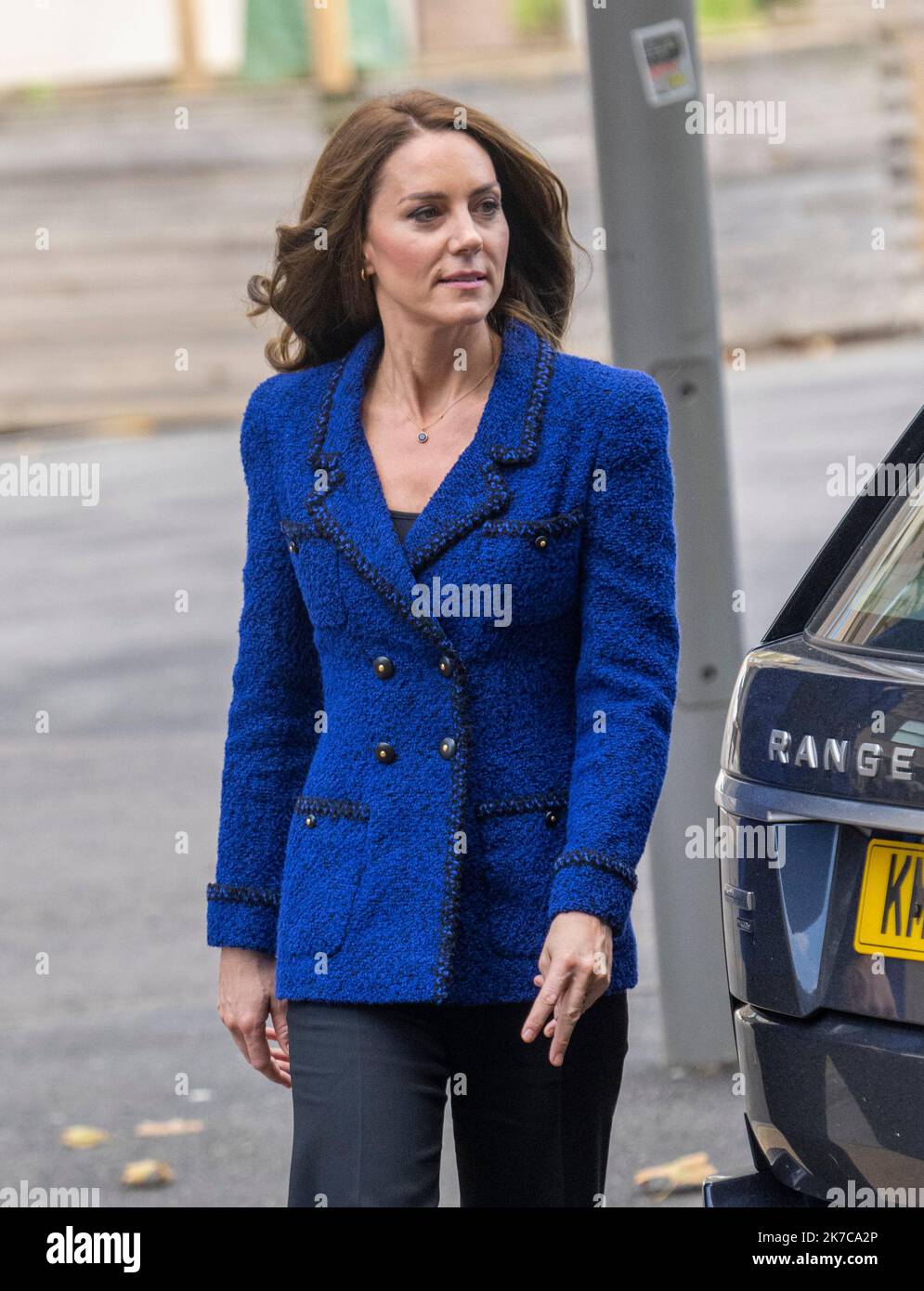 London, England. UK. 13 October, 2022.  Catherine, Princess of Wales , wearing a blue Chanel blazer, visits the Copper Box Arena in the Queen Elizabet Stock Photo