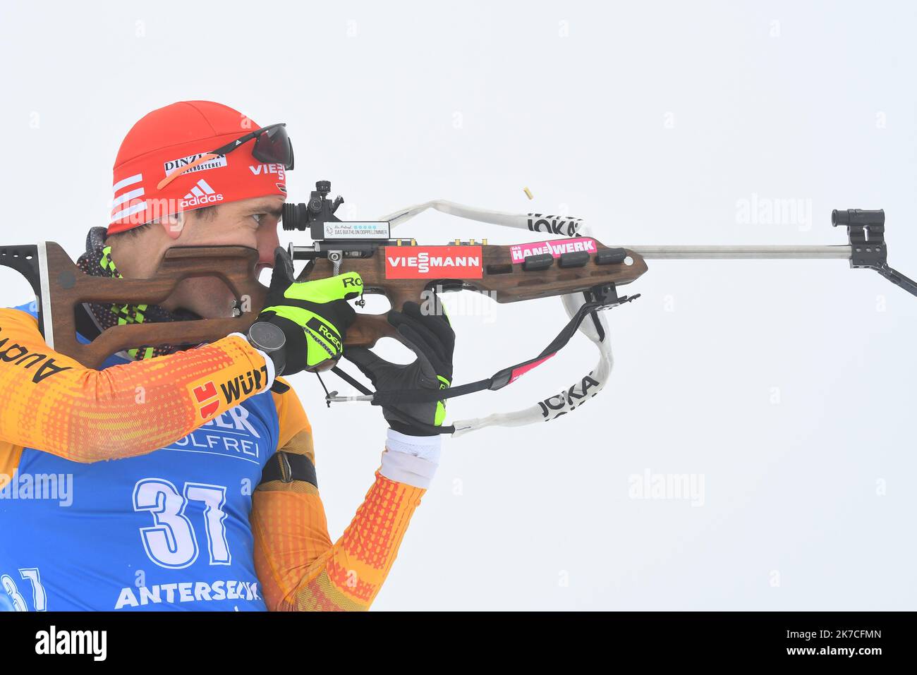 ©Andre Huber/MAXPPP ; 22/01/2021, Anterselva, Antholz - IBU World Cup Biathlon 2020 Anterselva - Antholz Men 15 Km Individual Event in Anterselva, Antholz, Italy on January 22, 2021; Arnd PEIFFER (GER) Â© Andre Huber / Maxppp  Stock Photo