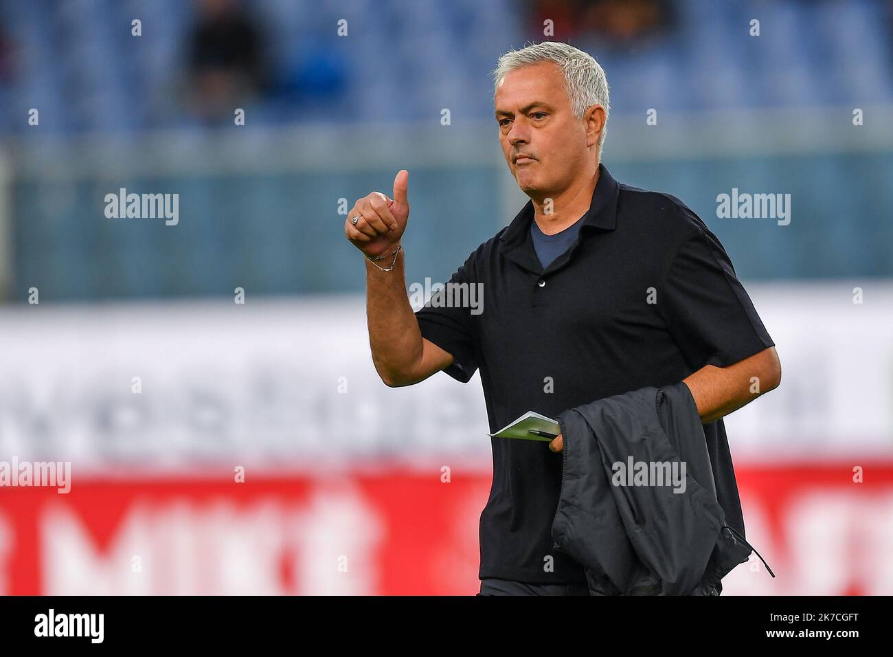 Luigi Ferraris stadium, Genova, Italy, October 17, 2022, Jose Mario Dos Santos Mourinho Felix (Roma), head coach  during  UC Sampdoria vs AS Roma - italian soccer Serie A match Stock Photo