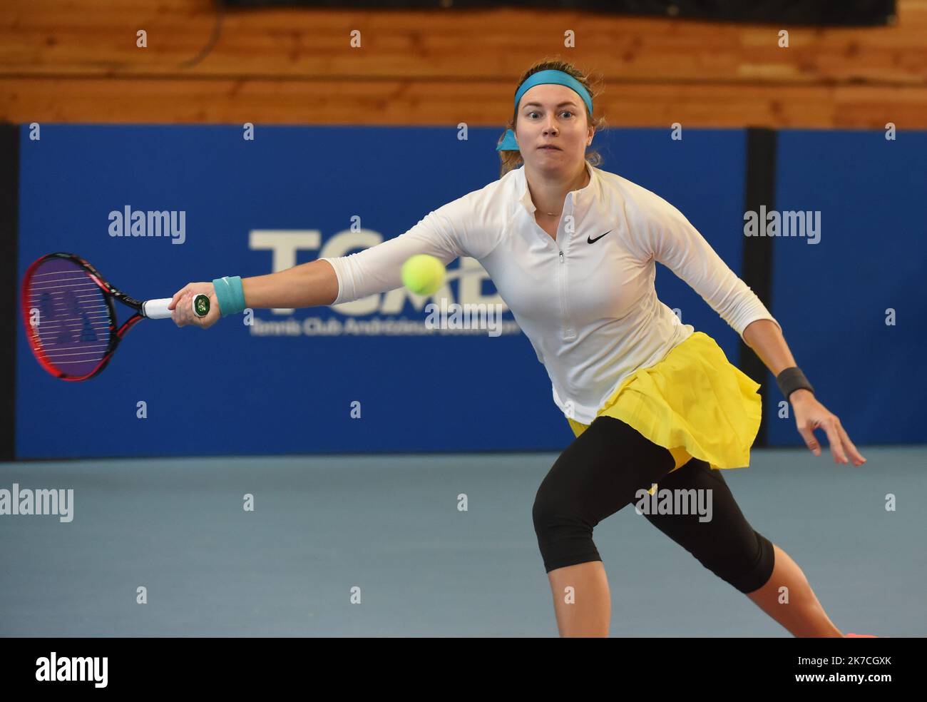 ©PHOTOPQR/LE PROGRES/Yves SALVAT - Andrézieux-Bouthéon 27/01/2021 - Tennis Andrézieux-Bouthéon 27 janvier 2021 -Stefanie Voegele (Suisse). Tennis : onzième engie open. Stock Photo