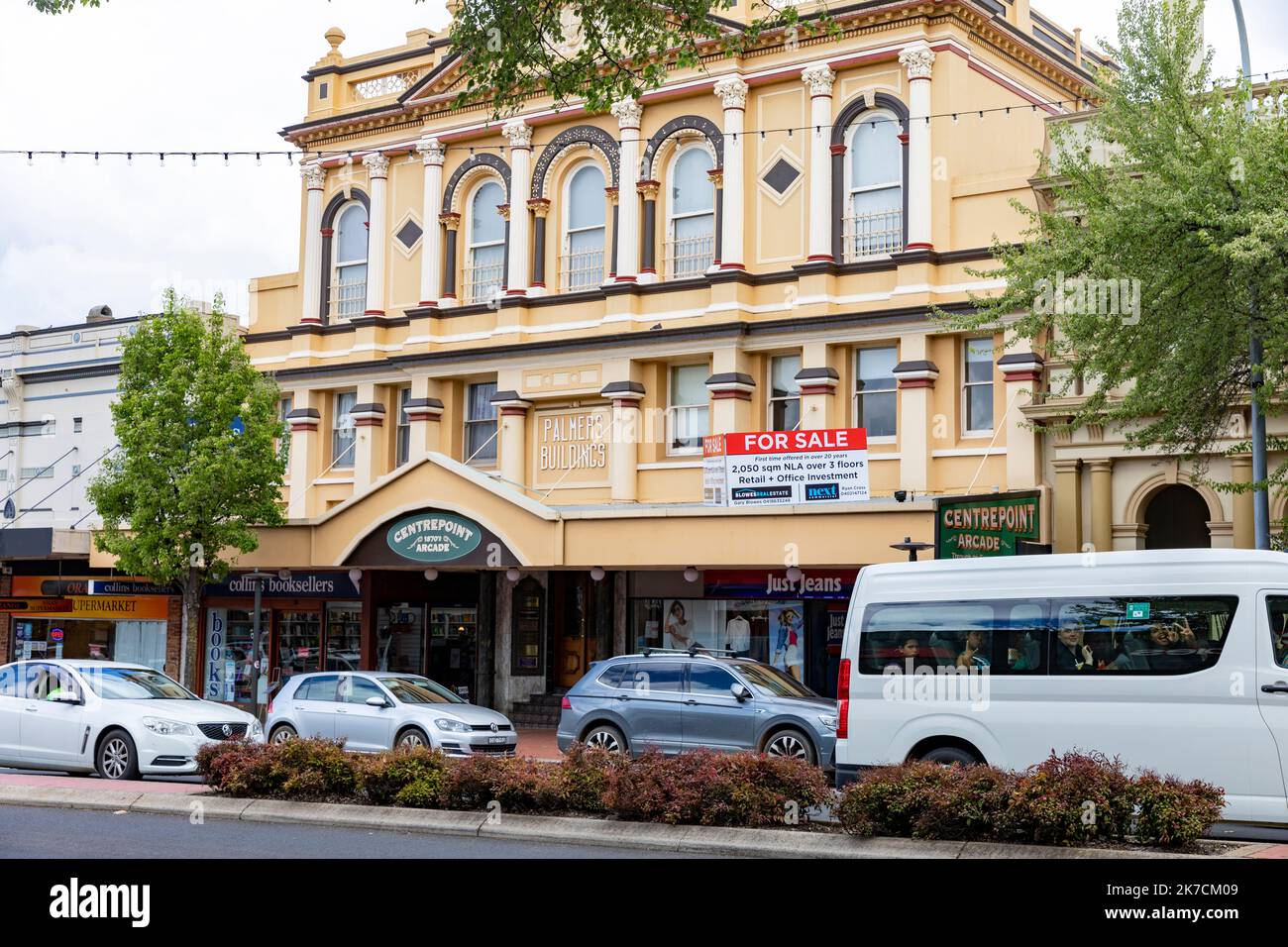 Orange city centre, historic Palmers buildings built in 1876 on summer