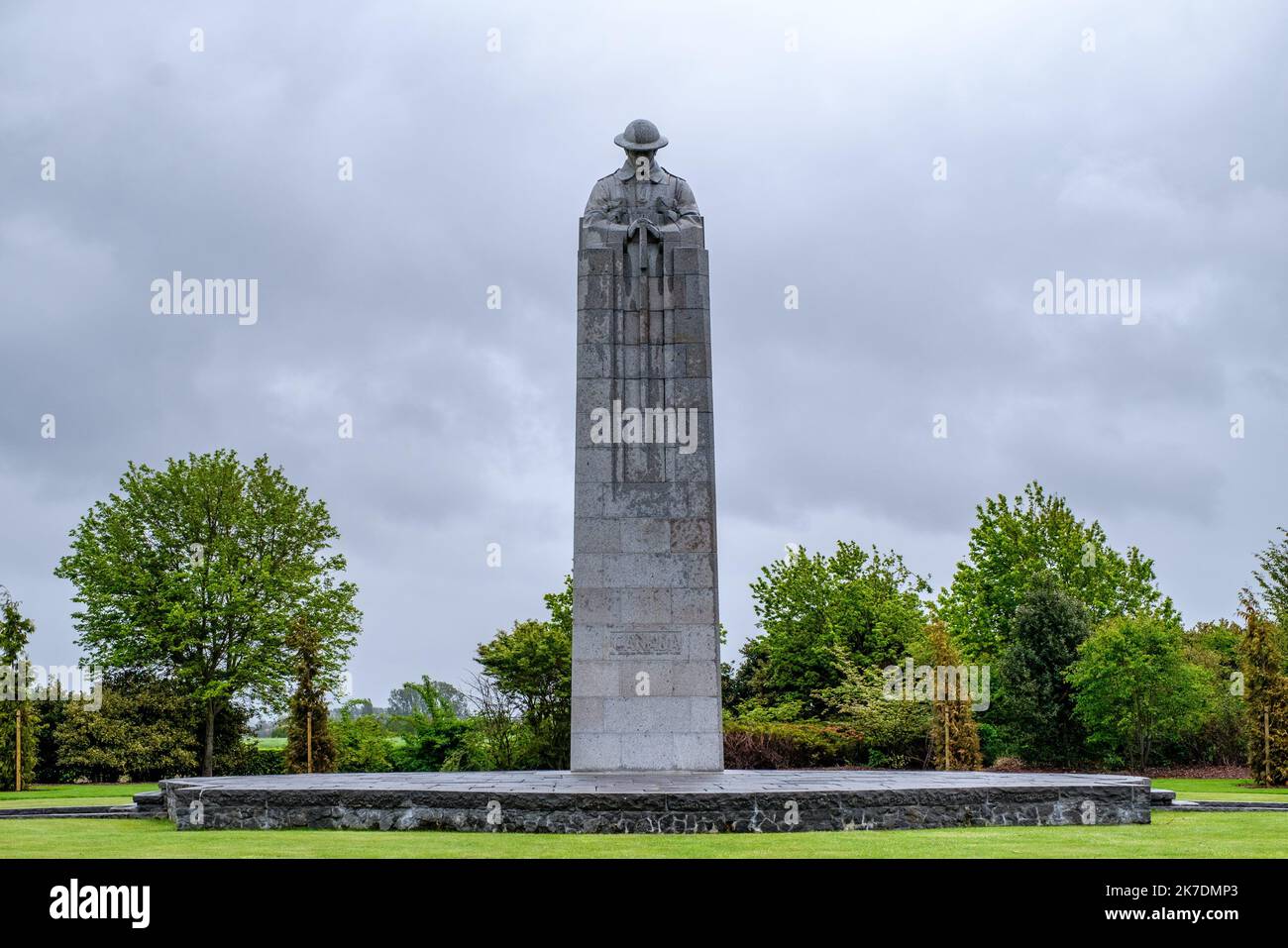 ©Arnaud BEINAT/Maxppp. Le mémorial à la memoire des soldats canadien situé à Langemark-Poelkapelle Stock Photo
