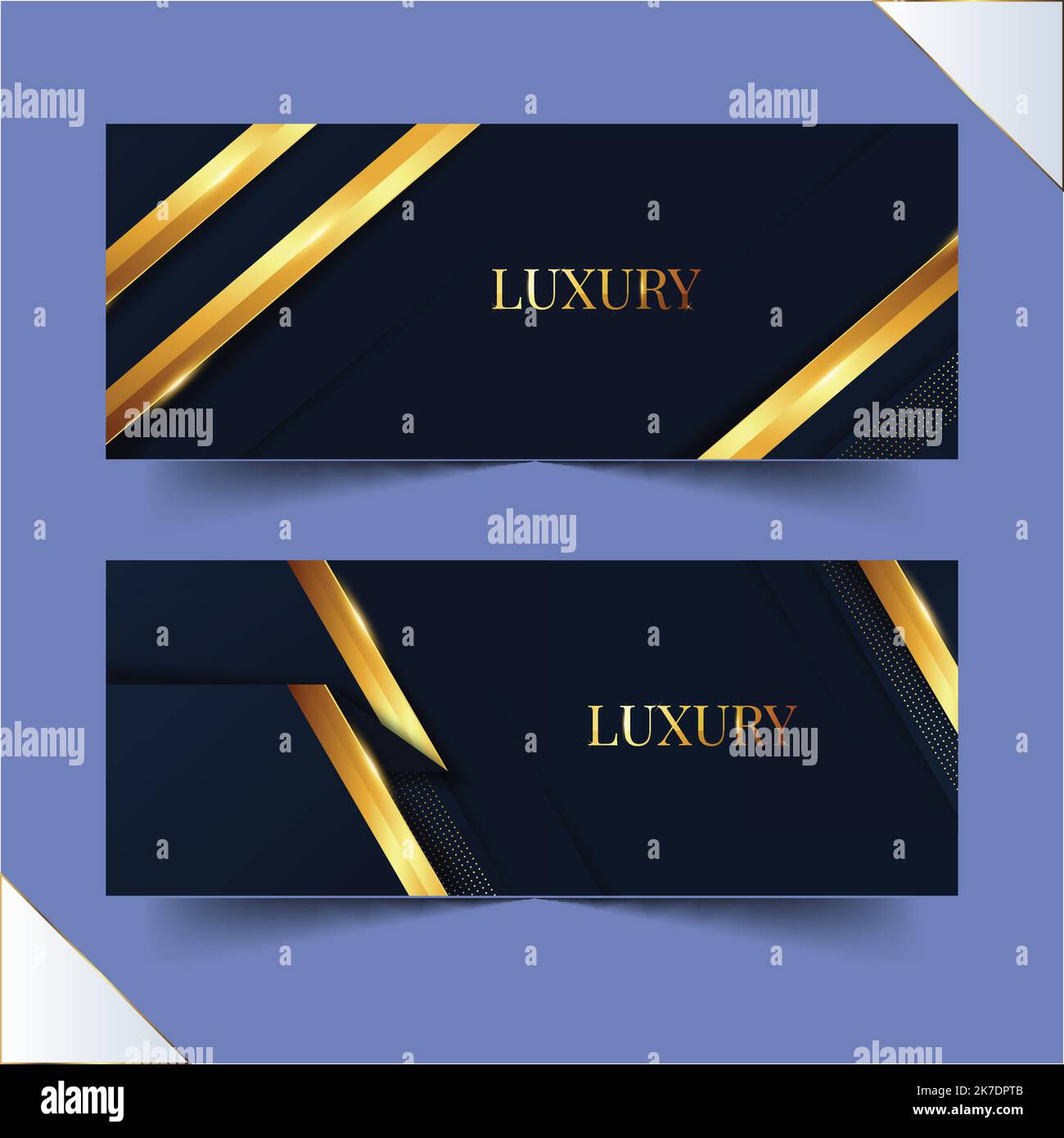 gradient golden luxury horizontal banners set vector design illustration Stock Vector