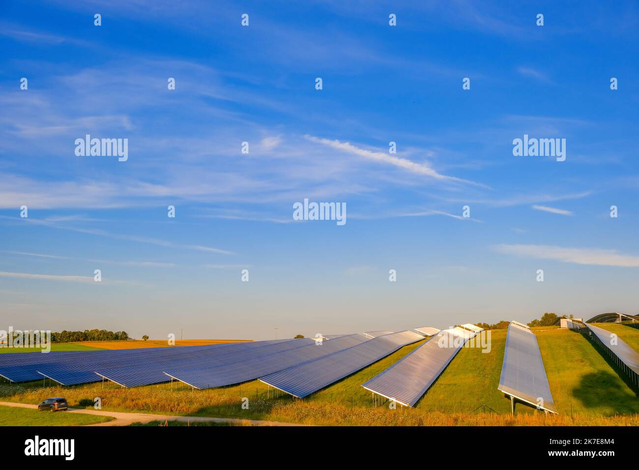 Solar panels .alternative energy from nature.solar power technology. Alternative energy sources Stock Photo