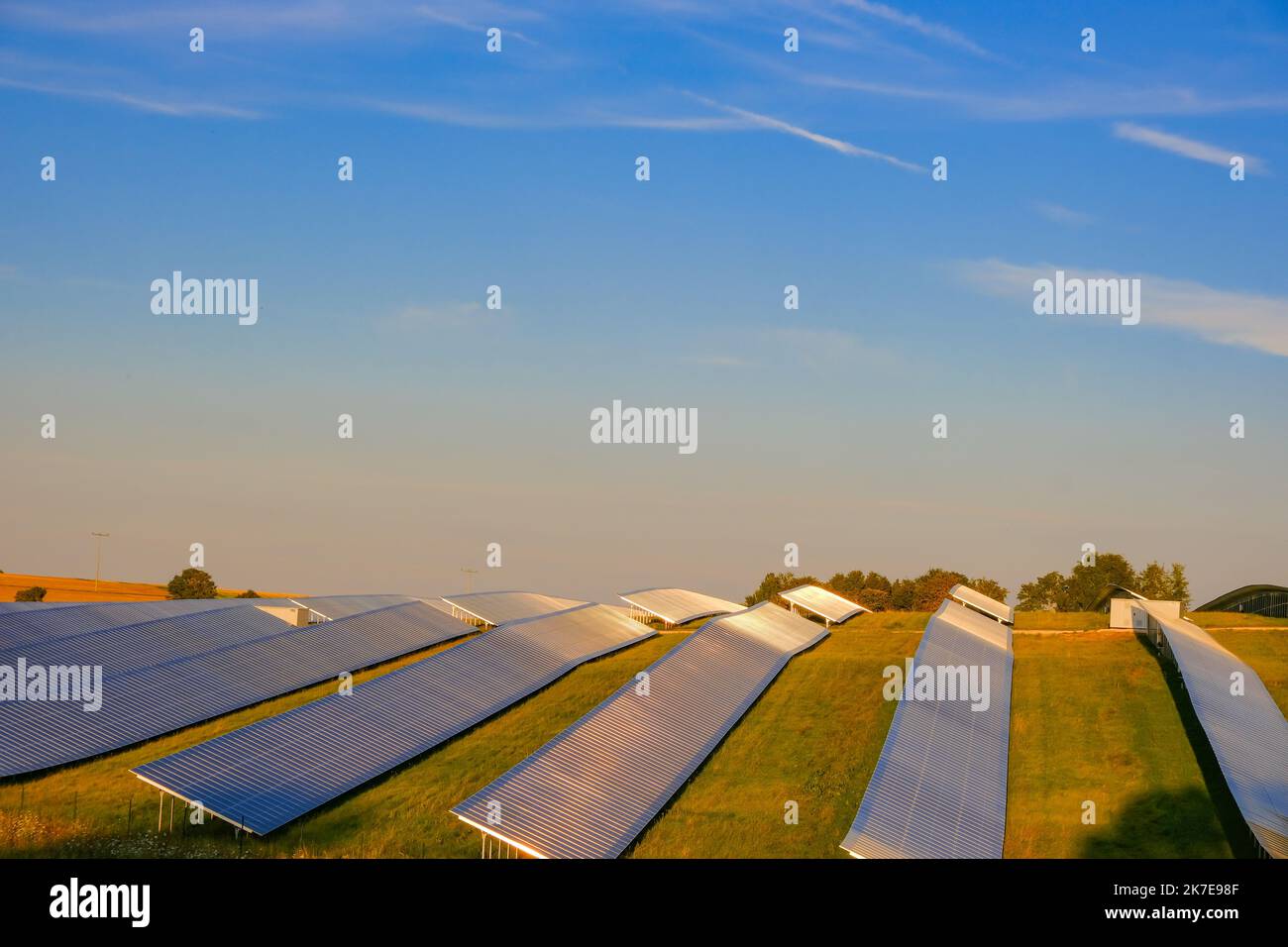 solar power farm.Solar panels field.alternative energy from nature.solar power technology. Alternative energy sources.renewable energy. Stock Photo