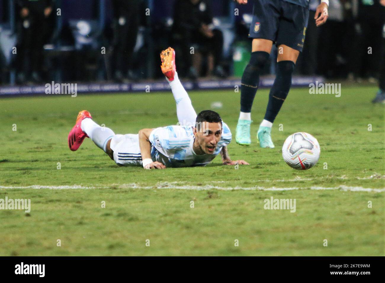 ©Laurent Lairys/MAXPPP - Angel Di Maria of Argentine during the Copa America 2021, quarter final football match between Argentina and Ecuador on July 4, 2021 at Pedro Ludovico Teixeira Olympic stadium in Goiania, Brazil - Photo Laurent Lairys / DPPILaurent Lairys / MAXPPP Stock Photo