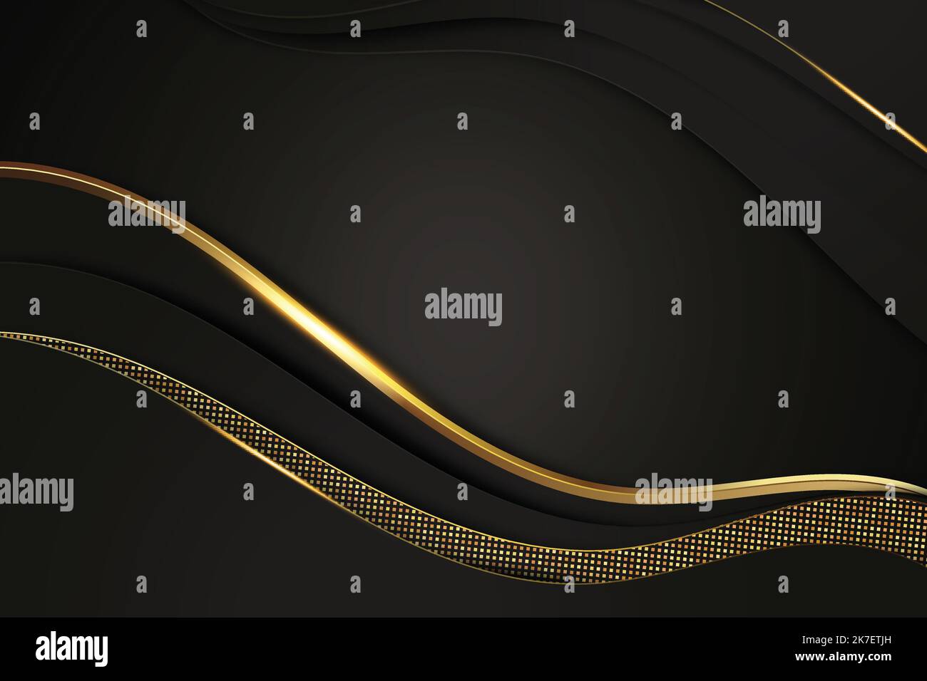 gradient black background with wavy lines vector design illustration Stock Vector