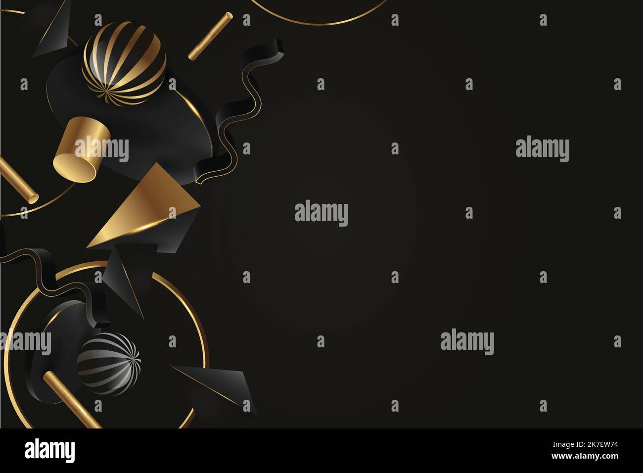 gradient black background with realistic elements vector design illustration Stock Vector
