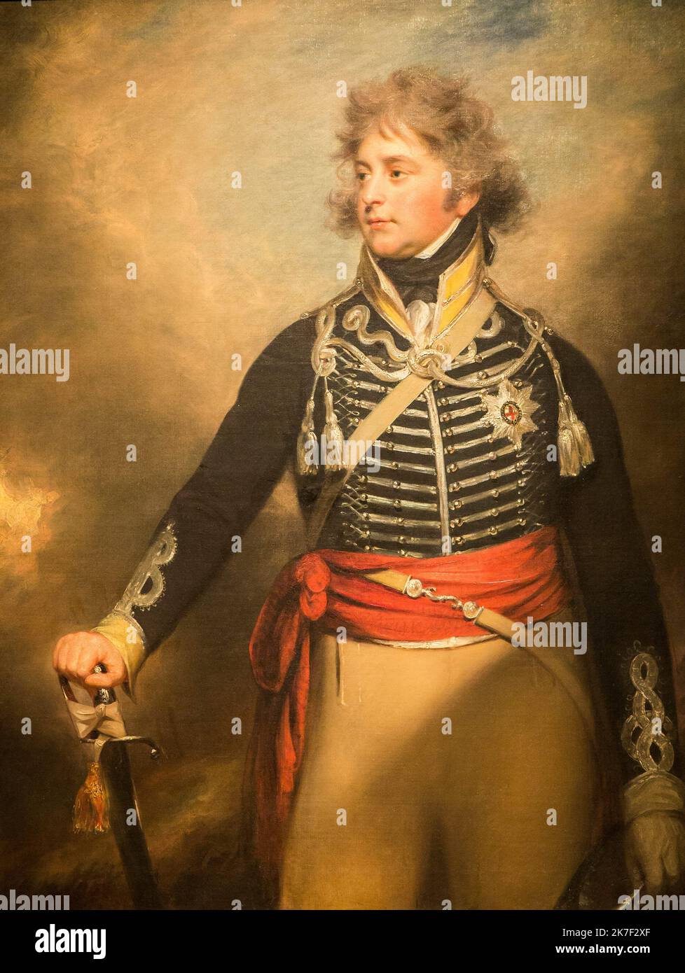 ©Active Museu/MAXPPP - ActiveMuseum 0000296.jpg / George IV, Prince de Galles - Sir William Beechey (1798) - / Sir William Beechey / Peinture Active Museum / Le Pictorium Belt ,Decoration ,Hairstyle ,King ,Kingship ,Medal ,Military ,Portrait ,Prince ,Sword ,Uniform ,Vertical ,George IV ,Sir William Beechey ,Painting ,  Stock Photo