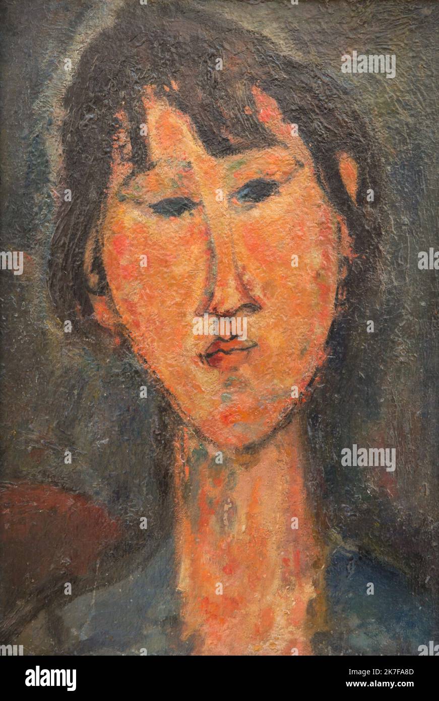 ©Active Museu/MAXPPP - ActiveMuseum 0003061.jpg / Tete de femme 1920 - / Amedeo Modigliani / Peinture Active Museum / Le Pictorium Brunette ,Face ,Portrait ,Vertical ,Woman ,20th century ,Amedeo Modigliani ,Painting ,  Stock Photo