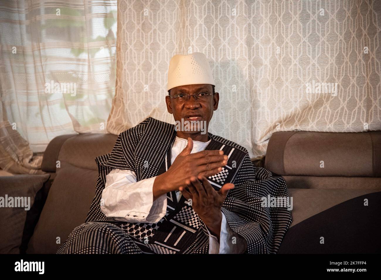 ©Nicolas Remene / Le Pictorium/MAXPPP - Interview du Premier Ministre malien Choguel Kokalla Maiga dans une dependance de sa residence officielle a Bamako au Mali, le 16 octobre 2021. Stock Photo