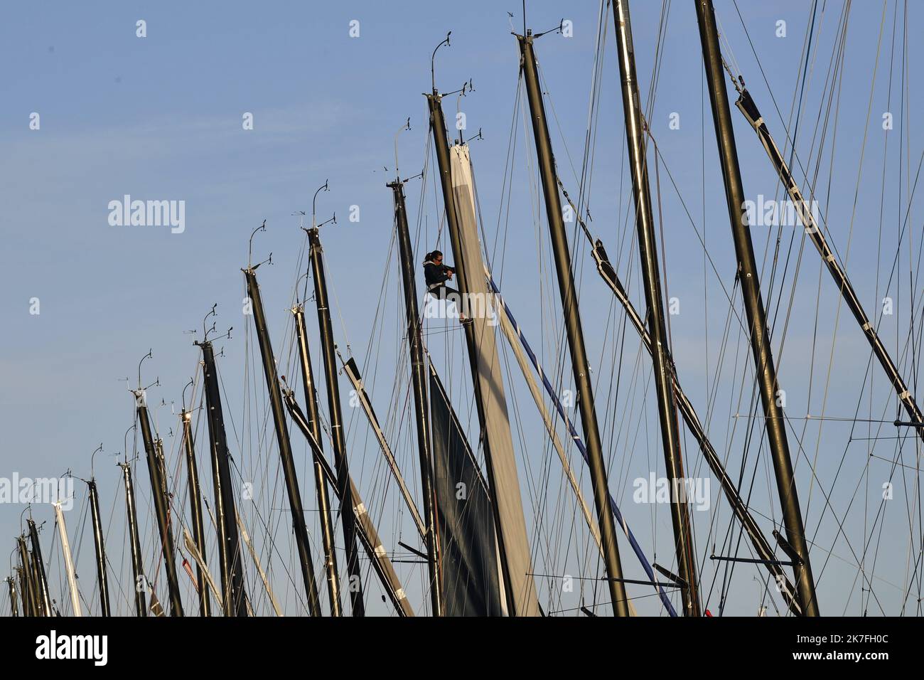 ©PHOTOPQR/OUEST FRANCE/Thomas Brégardis / Ouest-France ; Le Havre ; 05/11/2021 ; Transat Jacques Vabre 2021. Transat sailing Jacques Vabre 2021 Stock Photo