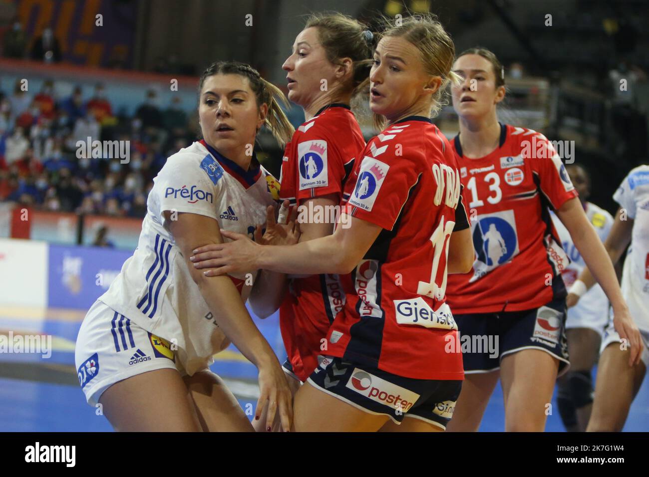 Team Denmark during the IHF Women's World Championship 2021, Third place  final handball match between Denmark and Spain on December 19, 2021 at  Palau d'Esports de Granollers in Granollers, Barcelona, Spain. Photo