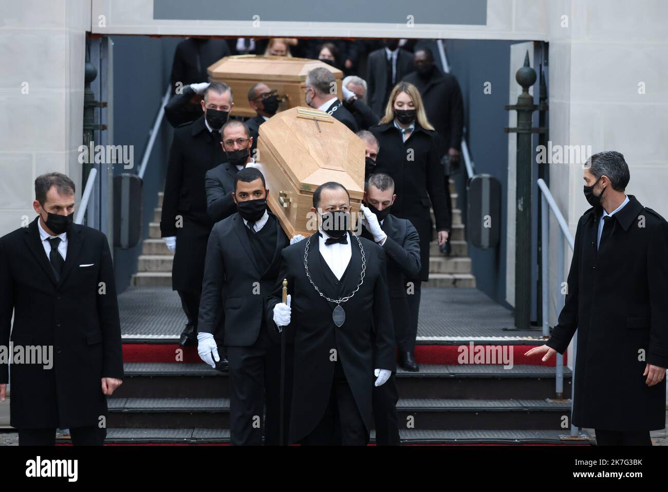 ©PHOTOPQR/LE PARISIEN/LP / Arnaud Journois ; PARIS ; 10/01/2022 ; OBSEQUES DES FRERES IGOR ET GRICHKA BOGDANOFF A LA MADELEINE A PARIS - Paris, France, jan 10th 2021. Igor and Grichka Bogdanoff, known as brothers Bogdanoff, funerals Twin brothers died six days apart from Covid-19 A mass in homage to Igor and Grichka Bogdanoff will be celebrated Monday at 3 p.m. in the Madeleine church in Paris, the family announced on Wednesday in a statement. 'Their burial will take place in strict privacy,' adds the short text sent by the agent of the famous twins carried away by the Covid-19 six days apart. Stock Photo