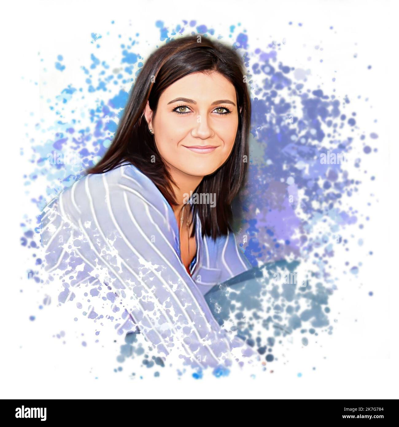 Woman In Blue Ink Realistic ink Cut Out Stock Images & Pictures - Alamy