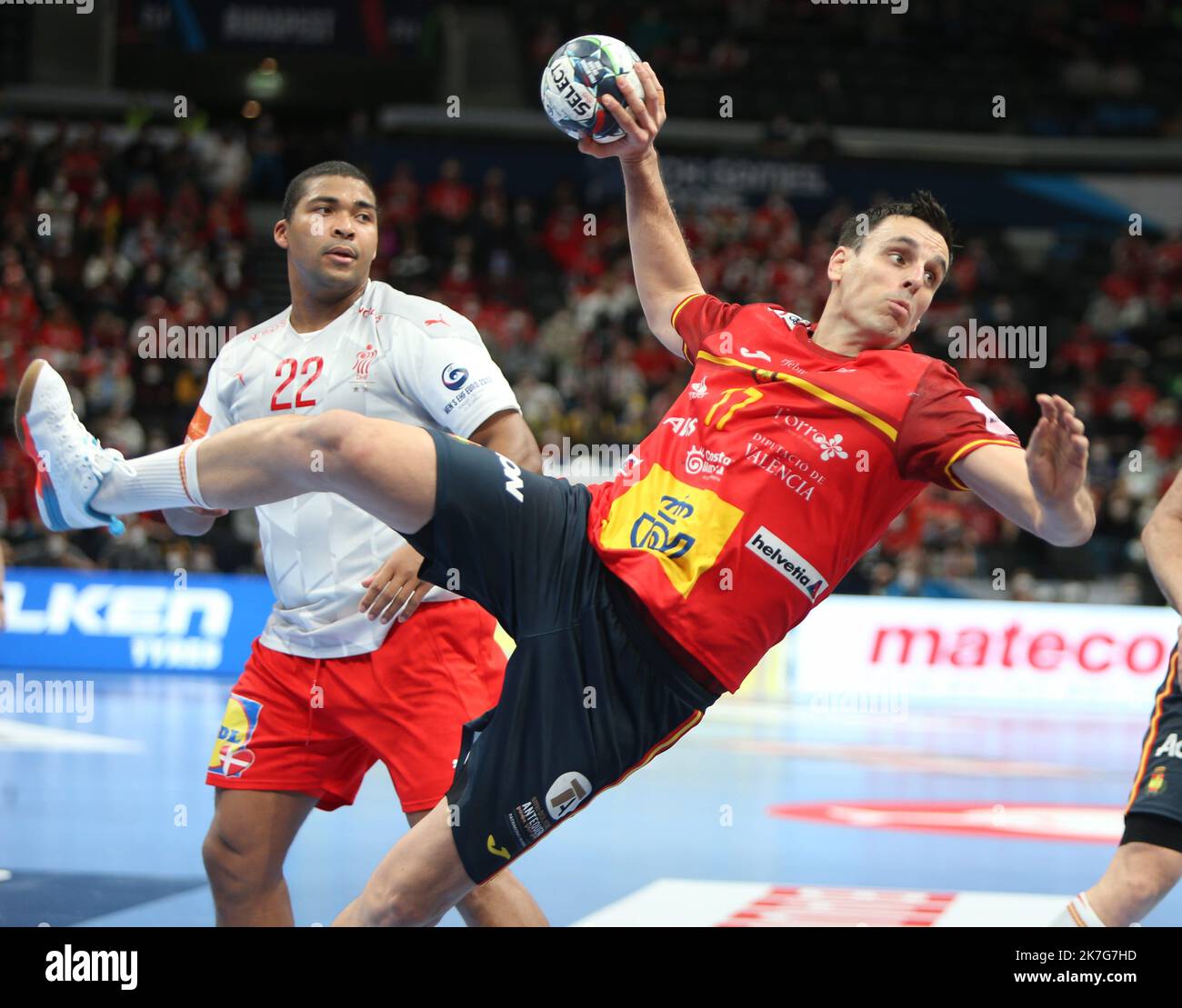 ©Laurent Lairys/MAXPPP Mads Mensah of Denmark the EHF Euro 2022, Semi