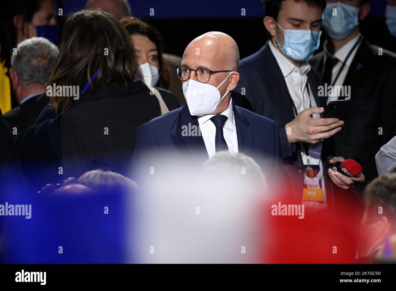 ©Julien Mattia / Le Pictorium/MAXPPP - Paris 13/02/2022 Julien Mattia / Le Pictorium - 13/2/2022 - France / Ile-de-France / Paris - Eric Ciotti. Valerie Pecresse candidate LR a la Presidentielle 2022 donnait son premier meeting parisien au Zenith de Paris le 13 Fevrier 2022. / 13/2/2022 - France / Ile-de-France (region) / Paris - Eric Ciotti. Valerie Pecresse, LR candidate for the 2022 presidential election, gave her first Parisian meeting at the Zenith in Paris on February 13, 2022. Stock Photo