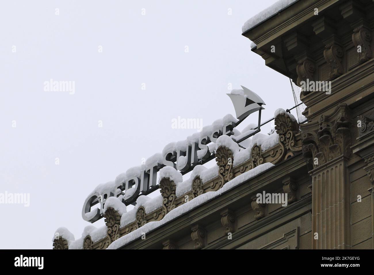 ©Francois Glories/MAXPPP - 02/08/2020 A data leak has hit Credit Suisse hard. The bank has allegedly been accepting criminals as clients for years. The Headquarters of the ' Credit Suisse ' on Paradeplatz in Zürich, Switzerland. February 2021. Stock Photo