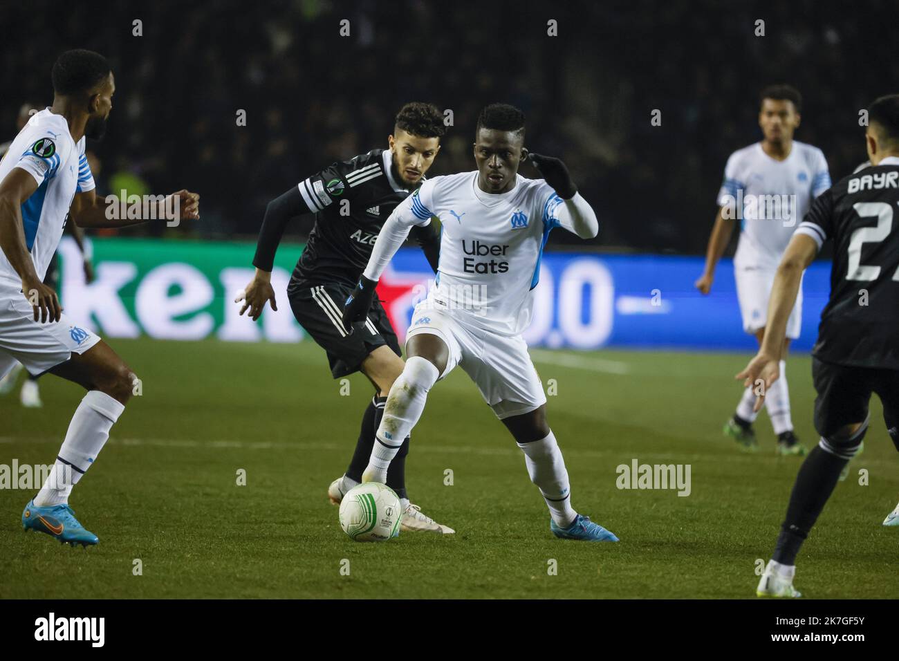 Â©PHOTOPQR/LA PROVENCE/SPEICH FrÃƒÂ©dÃƒÂ©ric ; Bakou ; 24/02/2022 ; Football : Europa Conference League UEFA Barrage retour Match : Qarabag FK ( Azerbaidjan ) - Olympique de Marseille OM au Stade Tofiq Bahramov de Bakou Bamba Dieng (OM) Feb 24th 2022 Europa league Qarabag FK ( Azerbaidjan ) - Olympique de Marseille OM (France)  Stock Photo