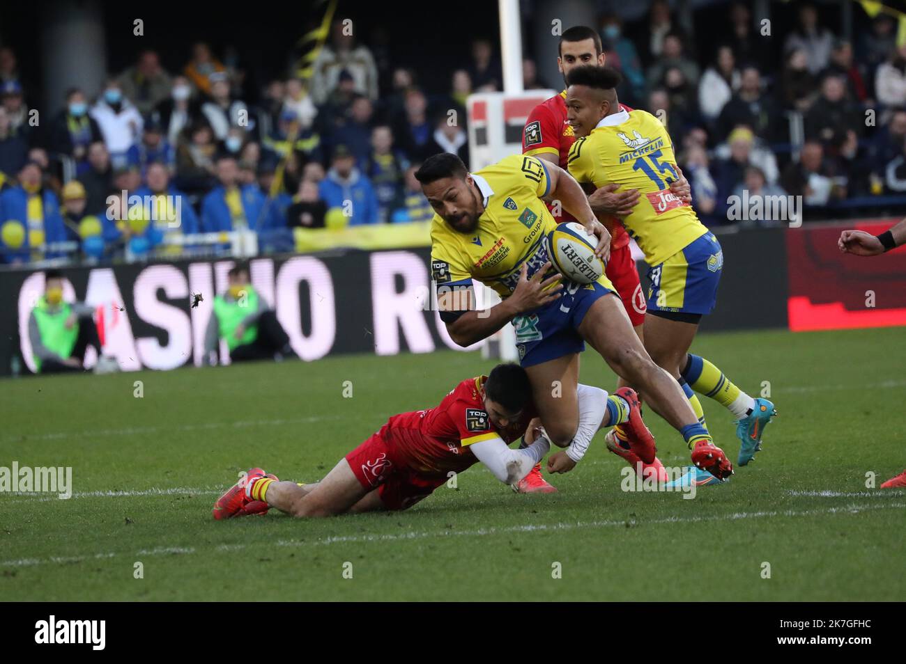 Écharpe De Rugby USAP Perpignan – Arlequins Toulouse – Occasion