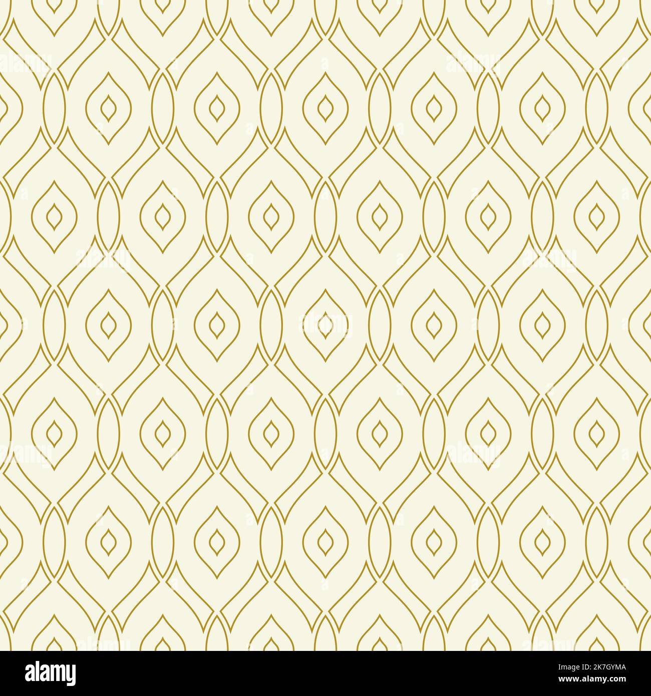 Seamless vector golden ornament. Modern wavy background. Geometric modern pattern Stock Vector