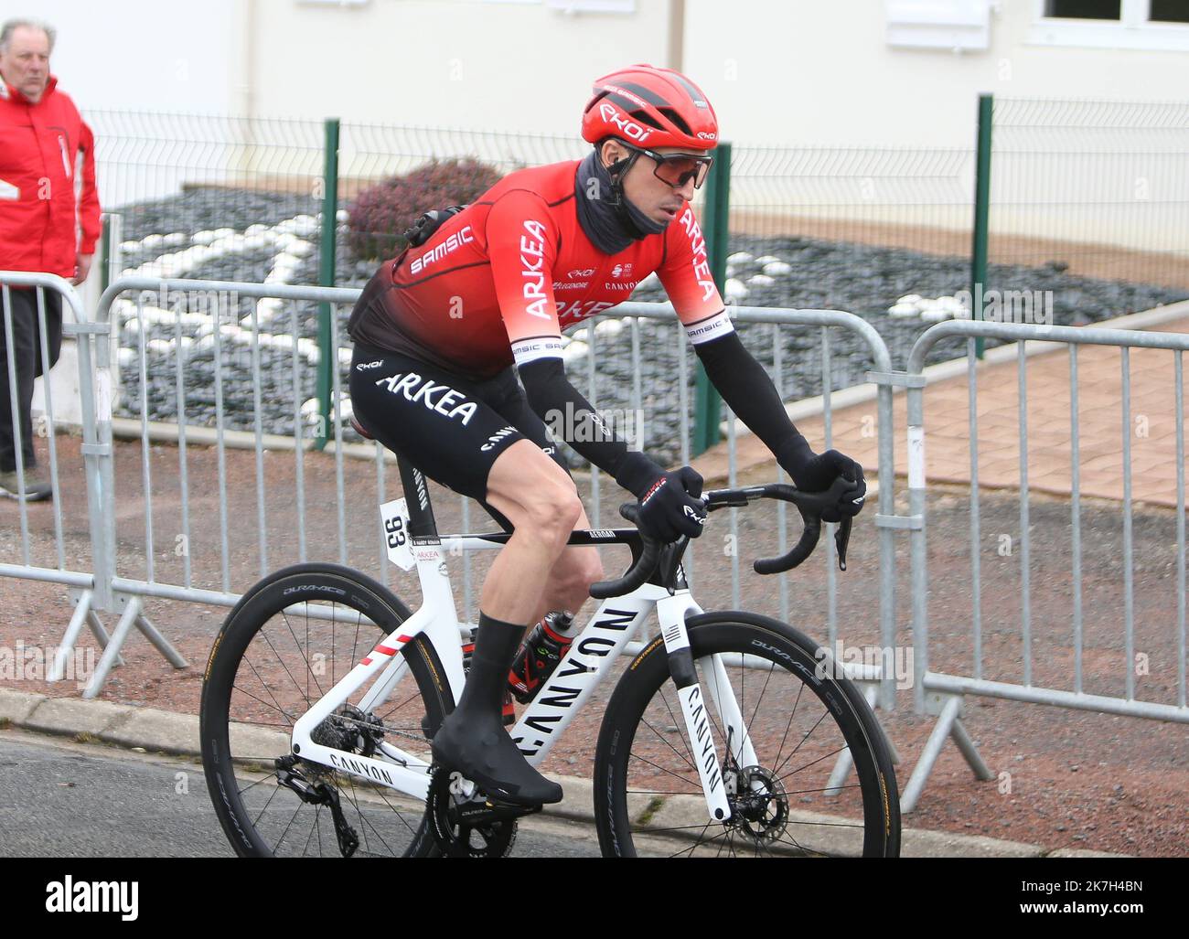 Romain Hardy of Team Arkea Samsic during the Circuit cycliste Sarthe Pays de la Loire 2022 Stage 3 Sable sur Sarthe Sable sur Sarthe 176 5 Km on April 7 2022 in Sable sur Sarthe France
