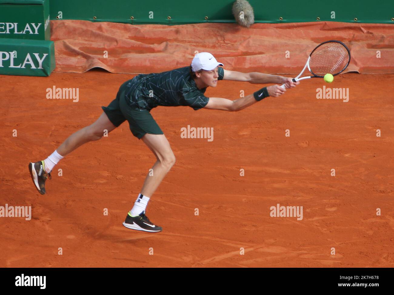 Frances Tiafoe of the United States returns the ball to Jannik Sinner of  Italy during their semi final match at the Erste Bank Open ATP tennis  tournament in Vienna, Austria, Saturday, Oct.