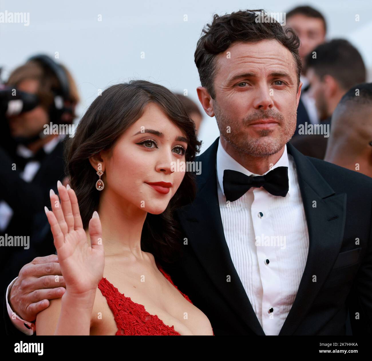 Casey Affleck kisses girlfriend Caylee Cowan as the doting pair go