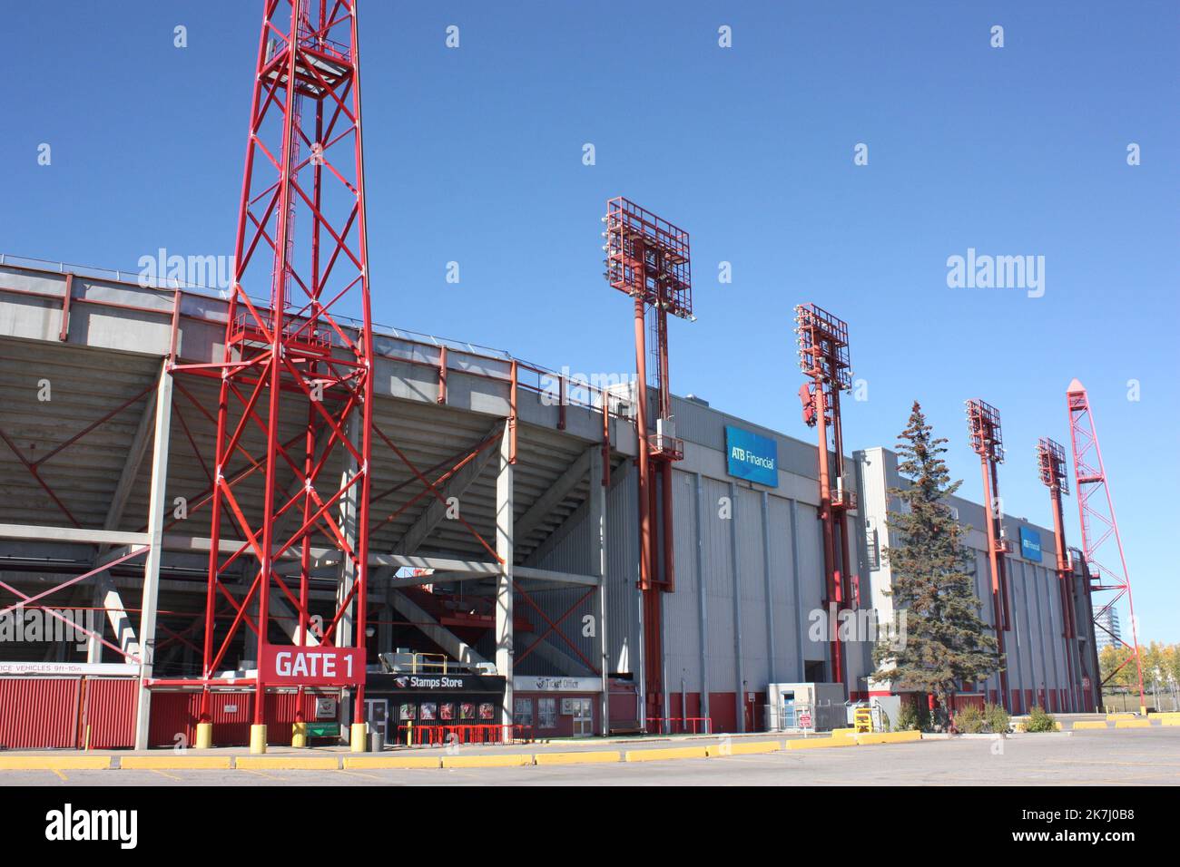 The exterior of McMahon Stadium home of the Calgary Stampeders in Calgary, Alberta, Canada Stock Photo