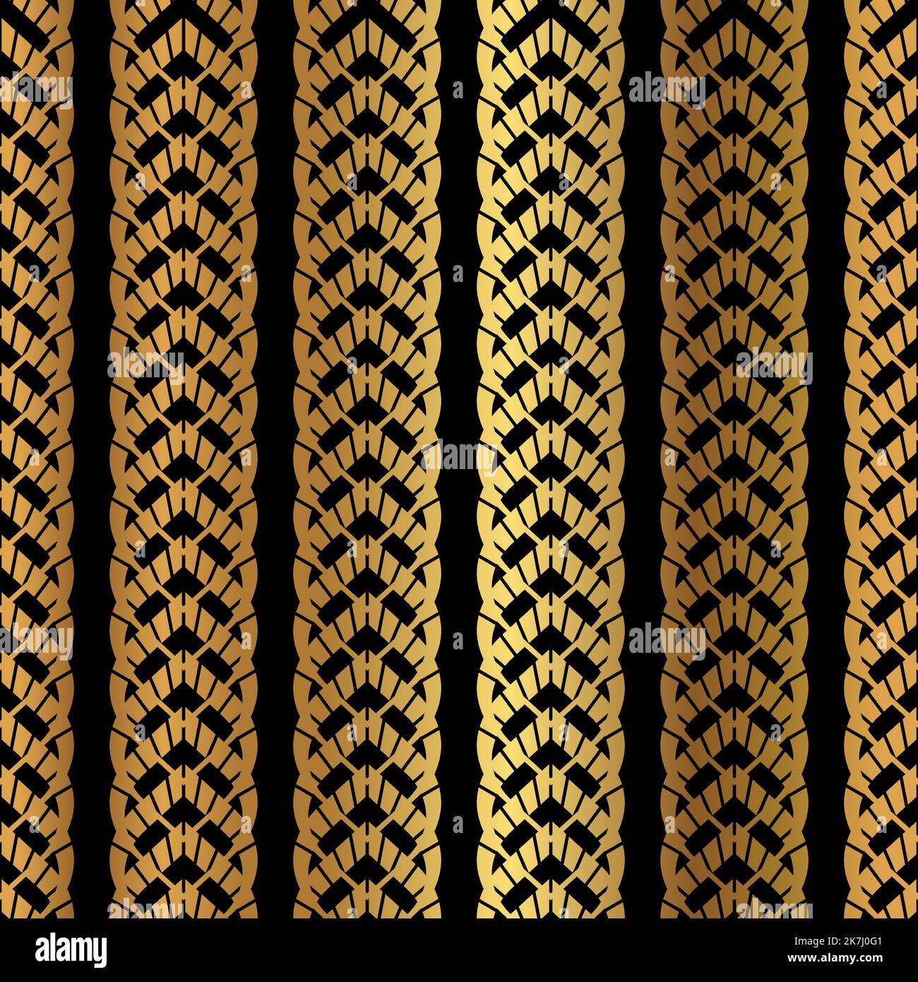 Black and Gold Abstract Vertical Elegant Seamless Pattern Stock Vector