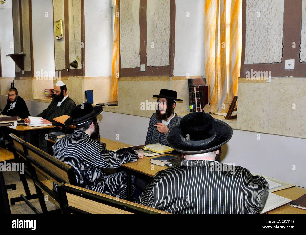 An Orthodox Yeshiva in Mea-Shearim neighborhood in Jerusalem, Israel. Stock Photo