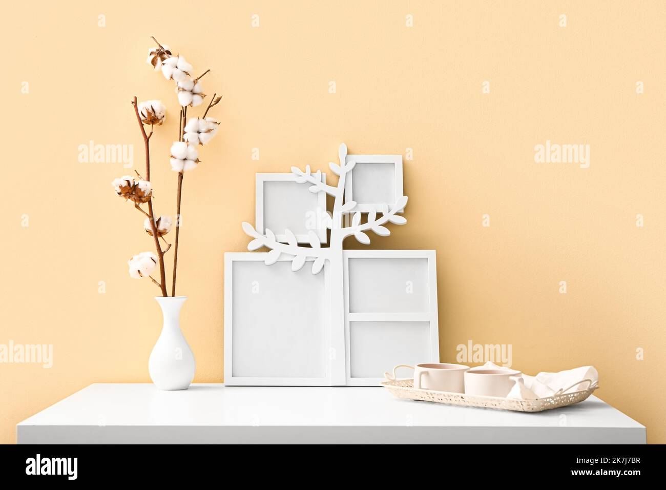 Tea Tree Frames Family tree with blank picture frames hi-res stock photography and ...