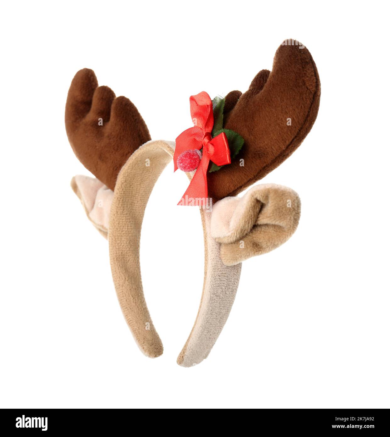 Christmas reindeer horns on white background Stock Photo - Alamy