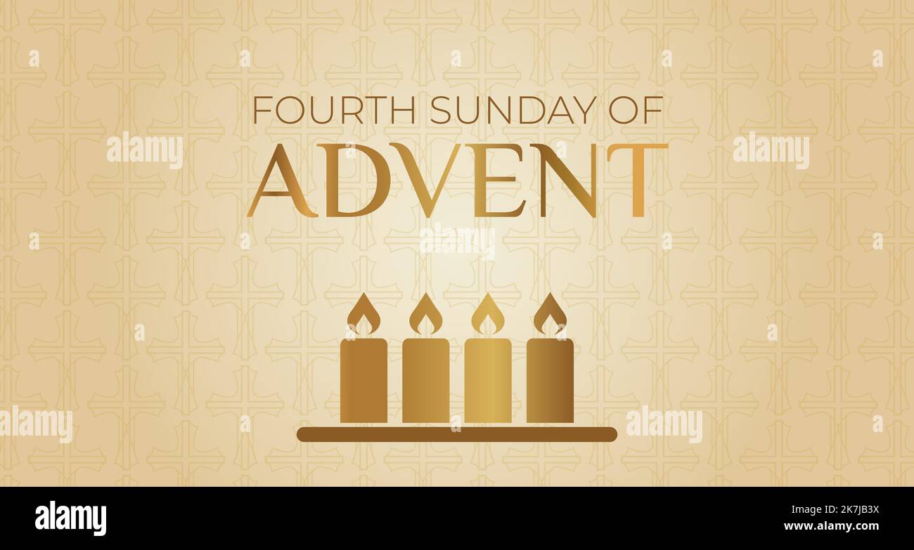 Fourth Sunday of Advent Background Illustration Design Stock Vector
