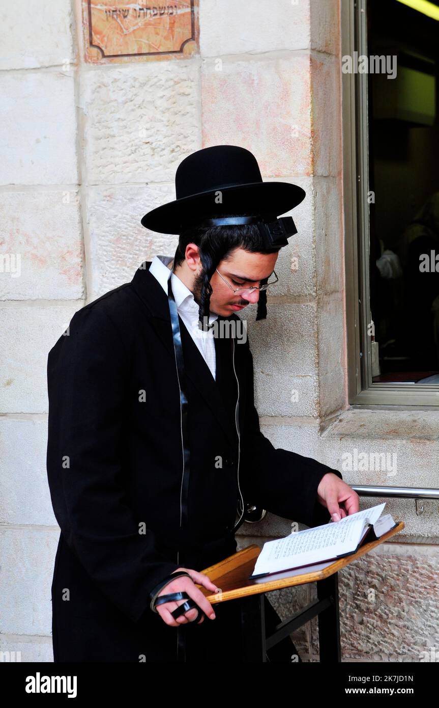 An Orthodox Yeshiva in Geula neighborhood in Jerusalem, Israel. Stock Photo