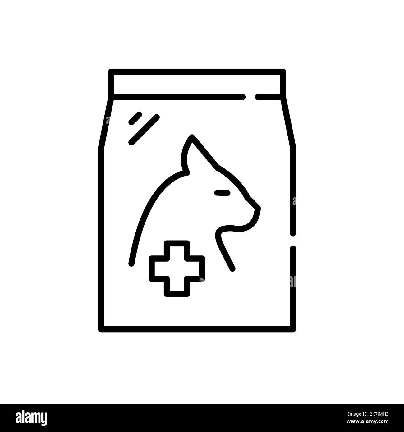 Vet approved cat food packaging. Pixel perfect, editable stroke line