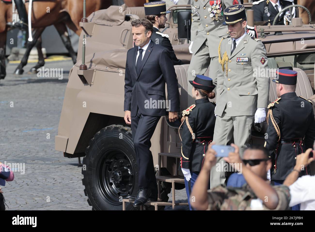 ©sebastien Muylaert Maxppp Paris 14 07 2022 Emmanuel Macron President